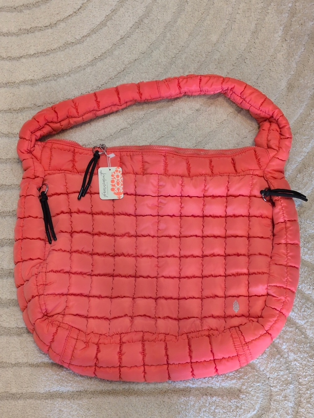 Quilted Carryall Bag (Coral)
